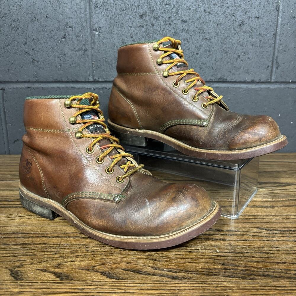 Vintage Leather Work Boots Made In USA Work N Sports Men’s Size 8.5